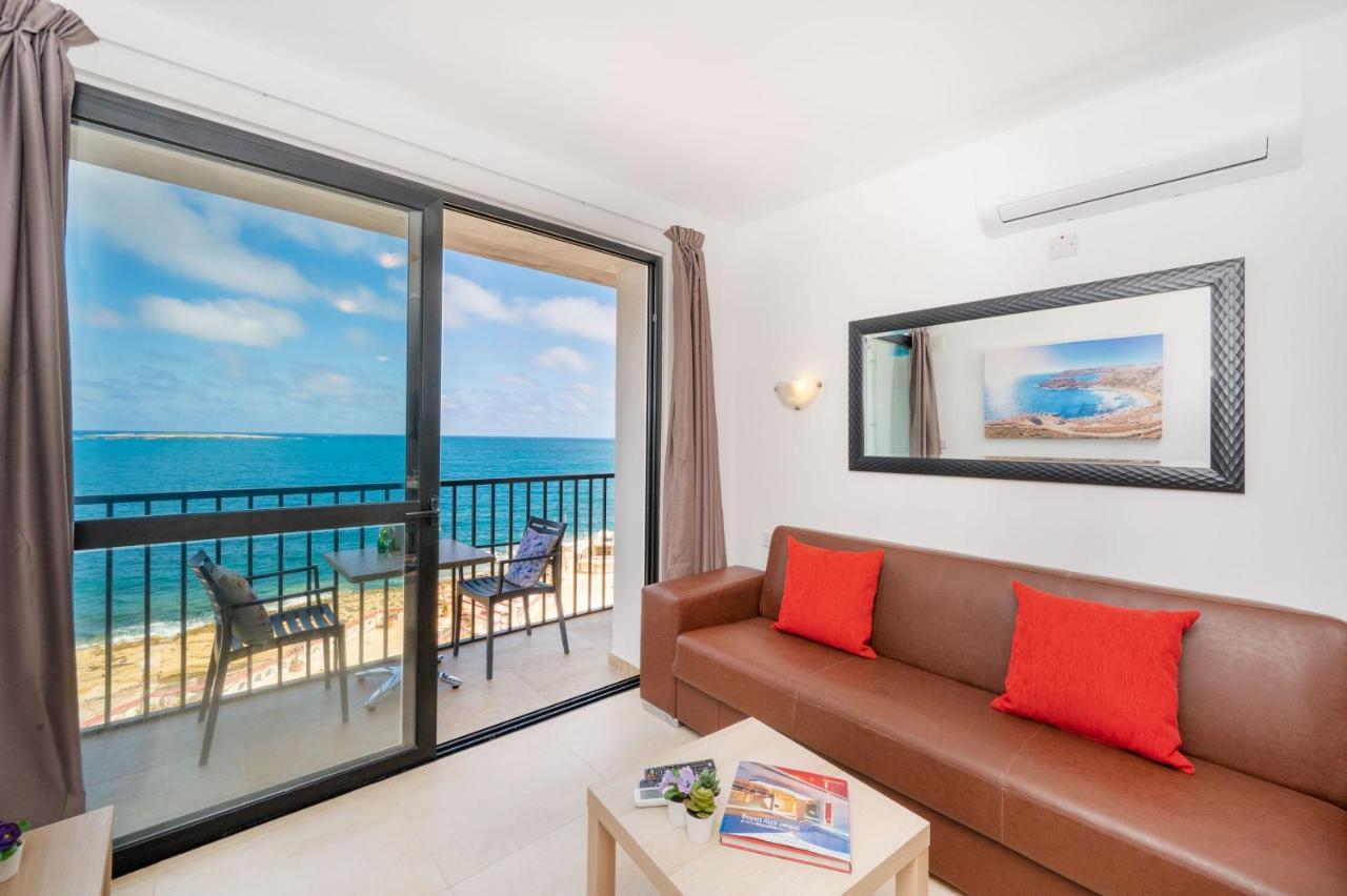 Islet Promenade Seafront 1 Bedroom Apartment With Sea View Balcony By Getawaysmalta San Pawl il-Baħar Zewnętrze zdjęcie